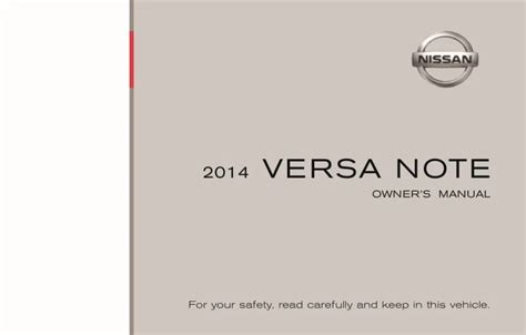 2014 Nissan Versa Note Owners Manual